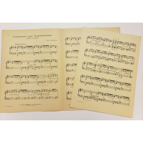 Sheet Music-"Castanets and Tambourines" by John Thompson, 1930, vintage - Picture 2 of 3